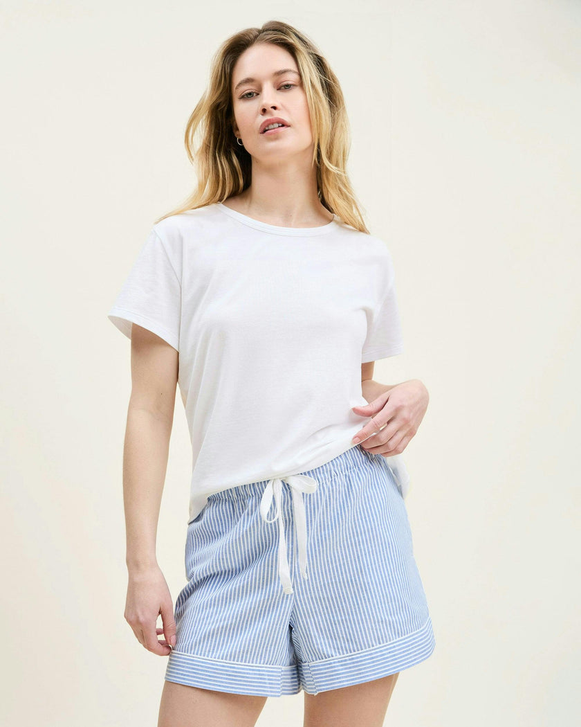 Women's Pima Essential Crew Neck Tee in White