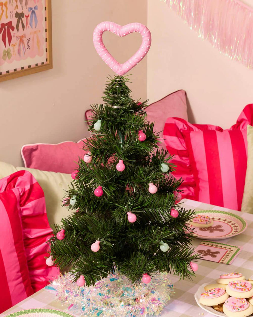 Love & Pearls Treetopper - pink heart treetopper