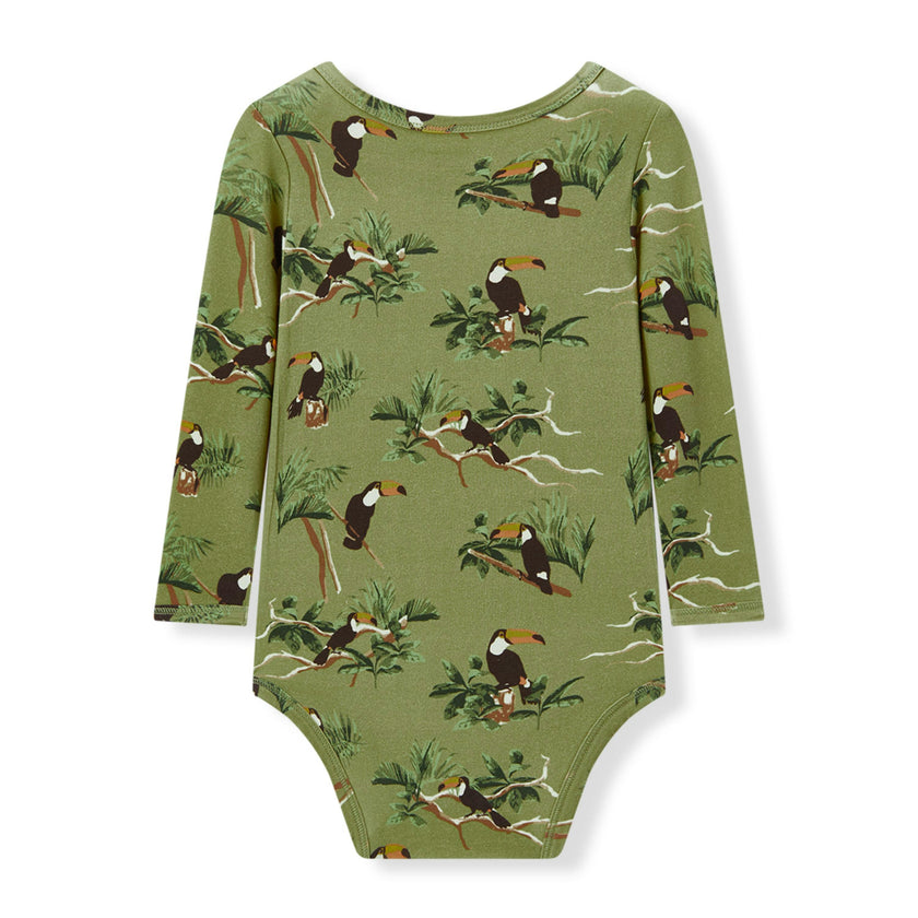 Cotton Stretch Long Sleeve One Piece