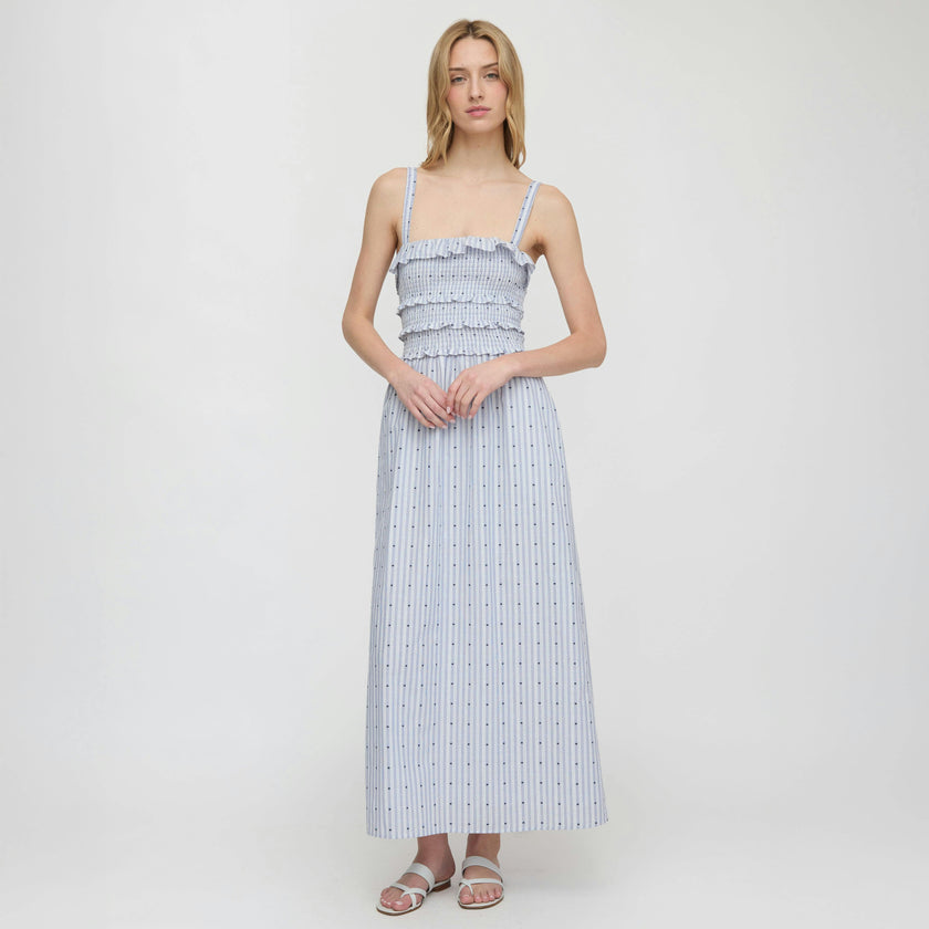 The Analise Nap Dress - Blue Swiss Dot