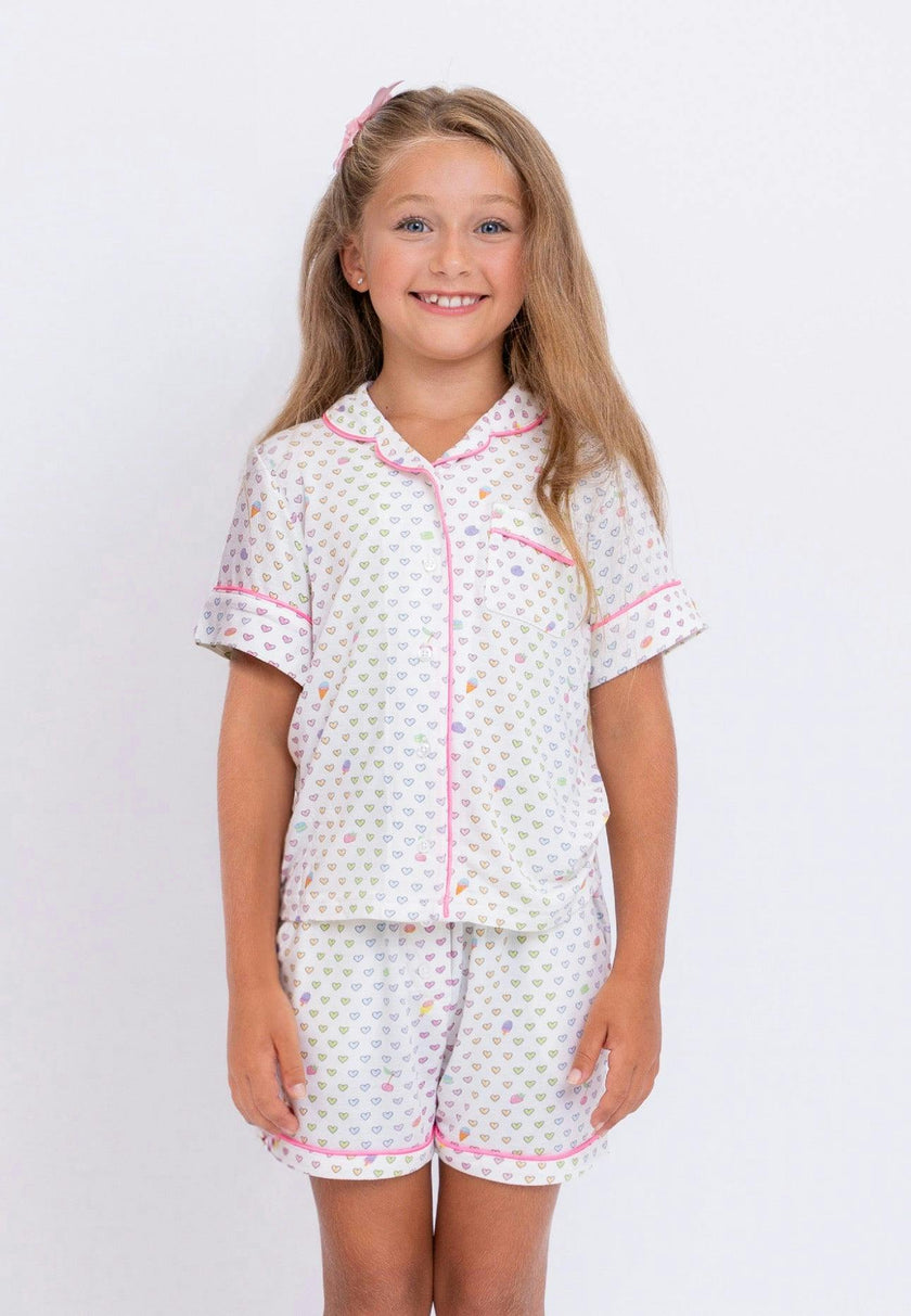 Multicolour Heart Jersey Short Sleeve PJ Set