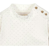 Organic Long Sleeve Mock Neck Knit Top, White