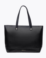 Vegan Leather Work Tote Bag with Removable Insulated Pouch, Black