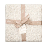 Oatmeal Boho Jacquard Knit Baby Blanket
