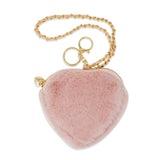 Girl's Fuzzy Heart Wristlet Coin Purse