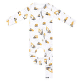 Bamboo Convertible Zip-Up Footie Pajama - Dozer