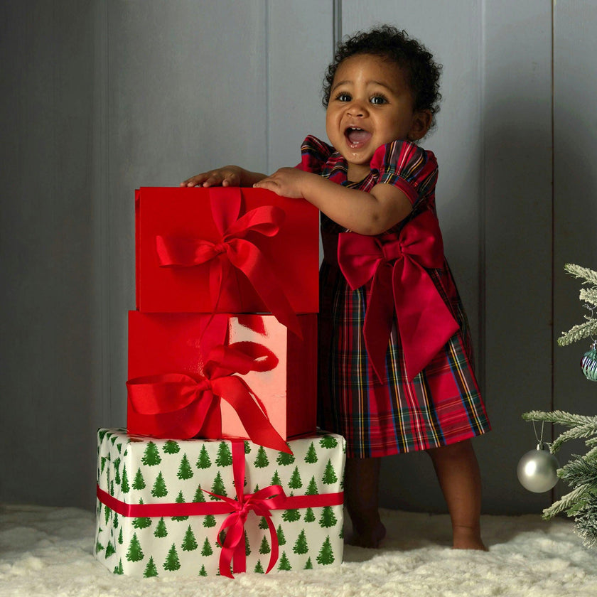 Baby Red Tartan Bow Dress