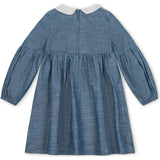 Organic Empire Waist Peter Pan Collar Chambray Dress, Blue