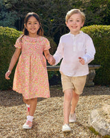 Peach Sparkle Betsy Smocked Dress