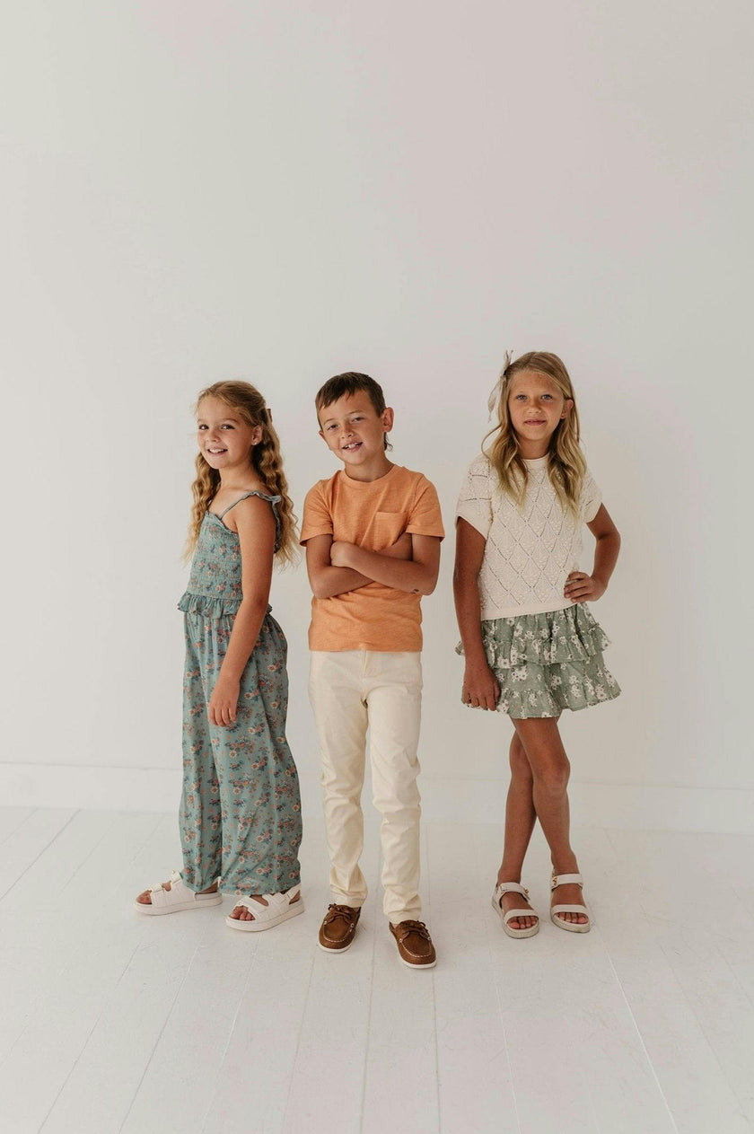 Girls Tank Smocked Jumpsuit in Olivia Floral