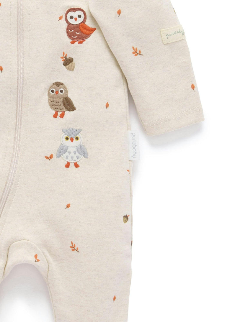 Thick Zip Growsuit Set Oak Leaf Print