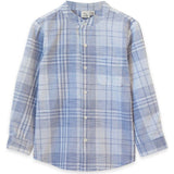 James Mandarin Collar Long Sleeve Check Shirt