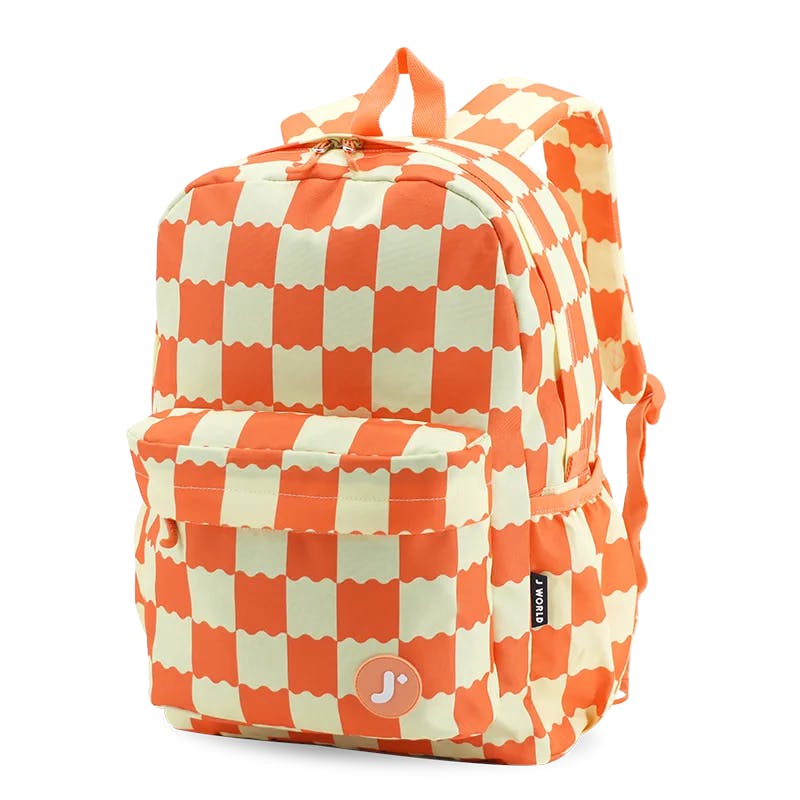 Oz Daypack Backpack with Doodle Large Pencil Case in Wiggle Coral