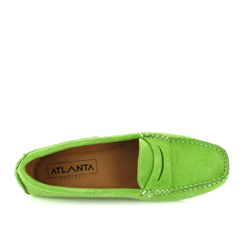 City Walker Moccasins, Green Suede