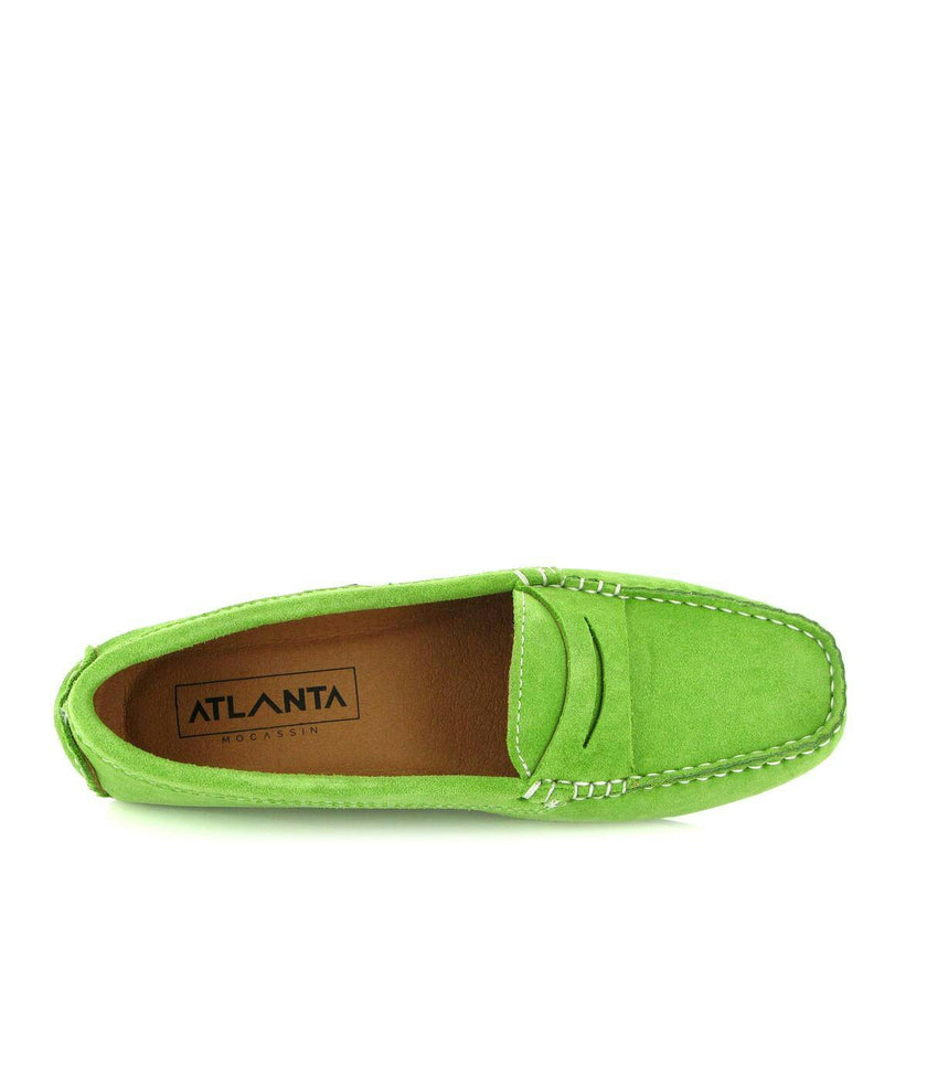 City Walker Moccasins, Green Suede