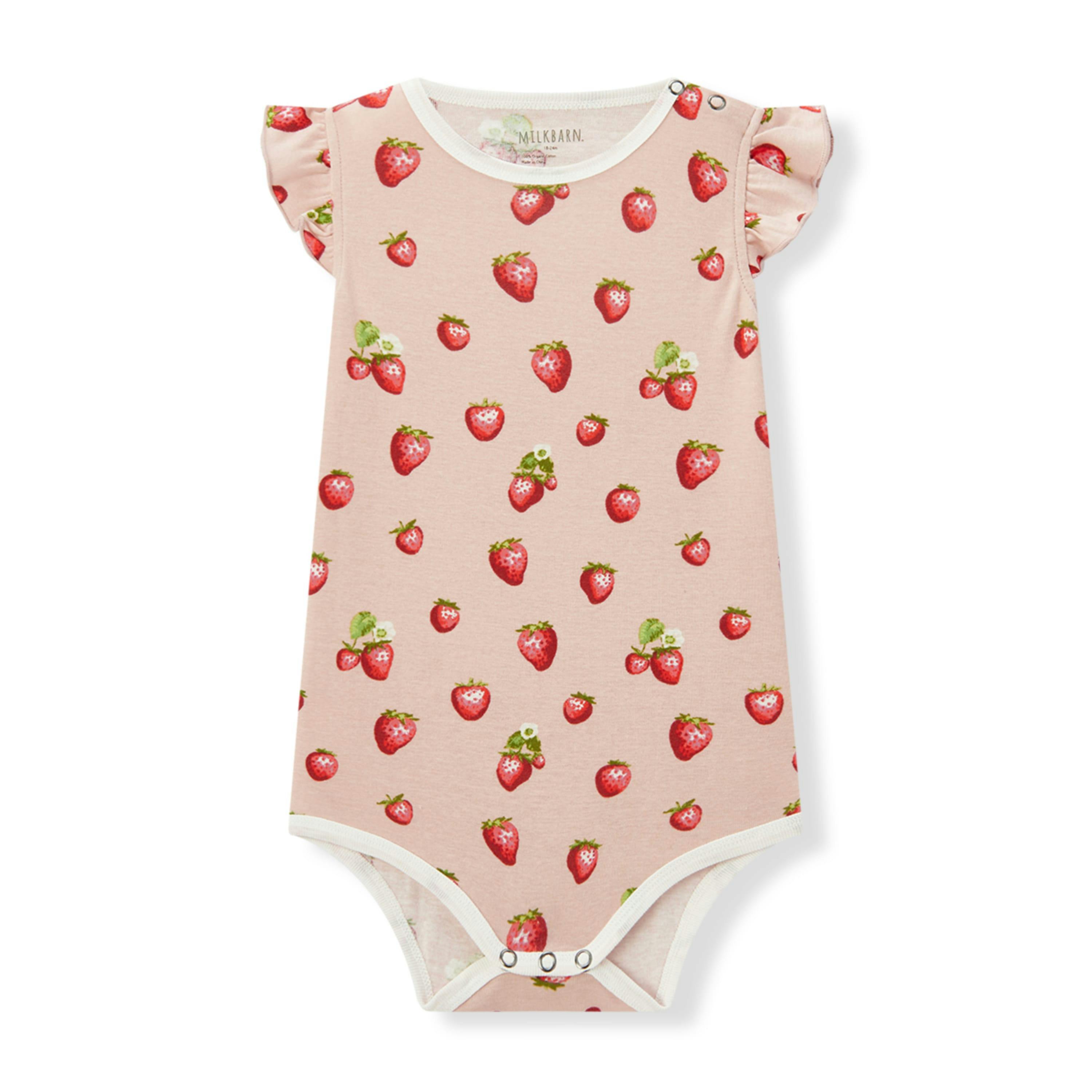 Strawberry Organic Cotton Ruffle One Piece