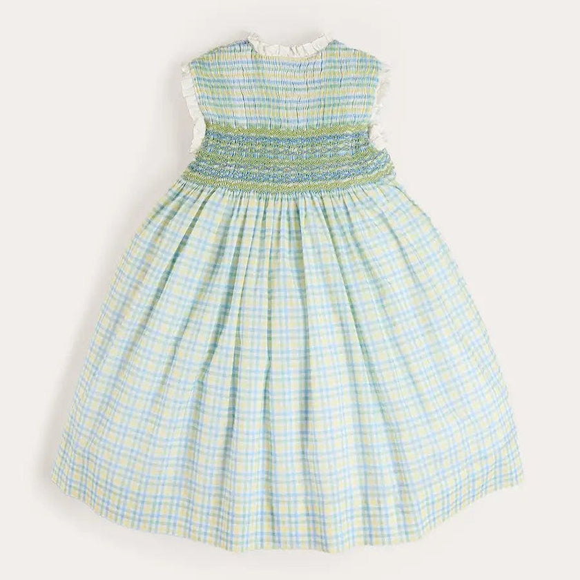 Pip Check Smocked Sleeveless Dress in Green (12mths- 10yrs)