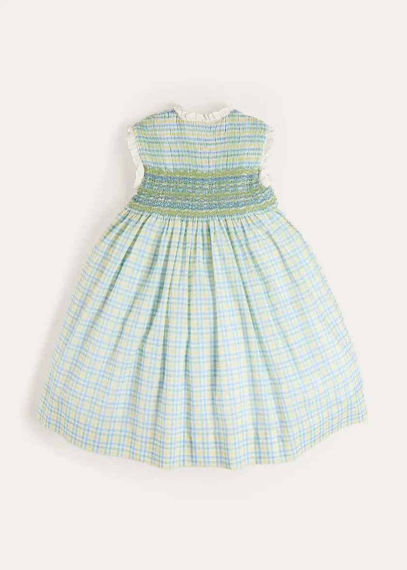 Pip Check Smocked Sleeveless Dress in Green (12mths- 10yrs)