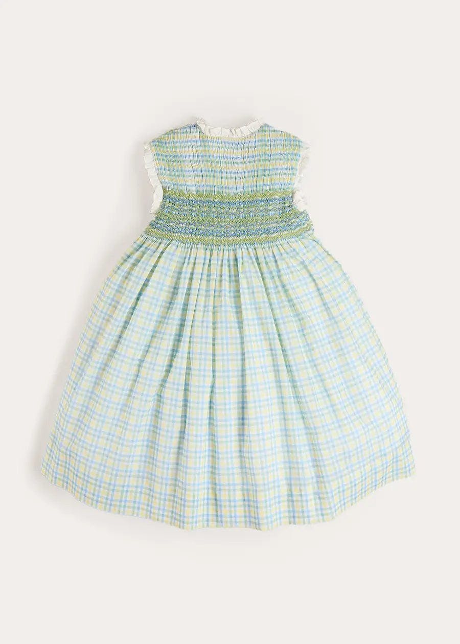 Pip Check Smocked Sleeveless Dress in Green (12mths- 10yrs)