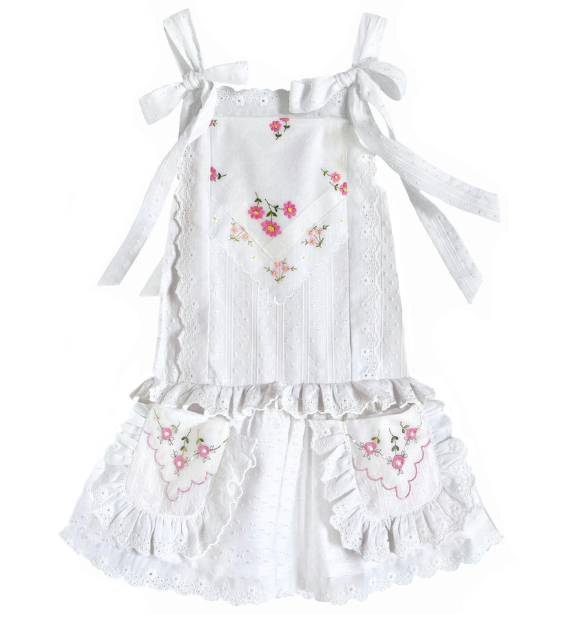 4T Drop-Waist Handkerchief Dress - Pink Daisies