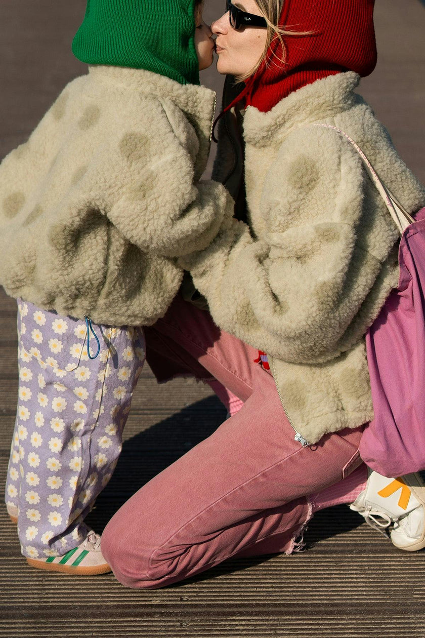 children's merino wool bomber jacket - polka dots