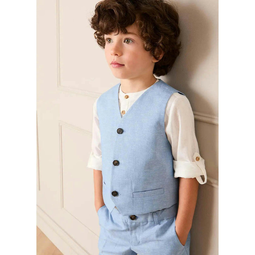 Plain Waistcoat in Sky Blue (4- 10yrs)