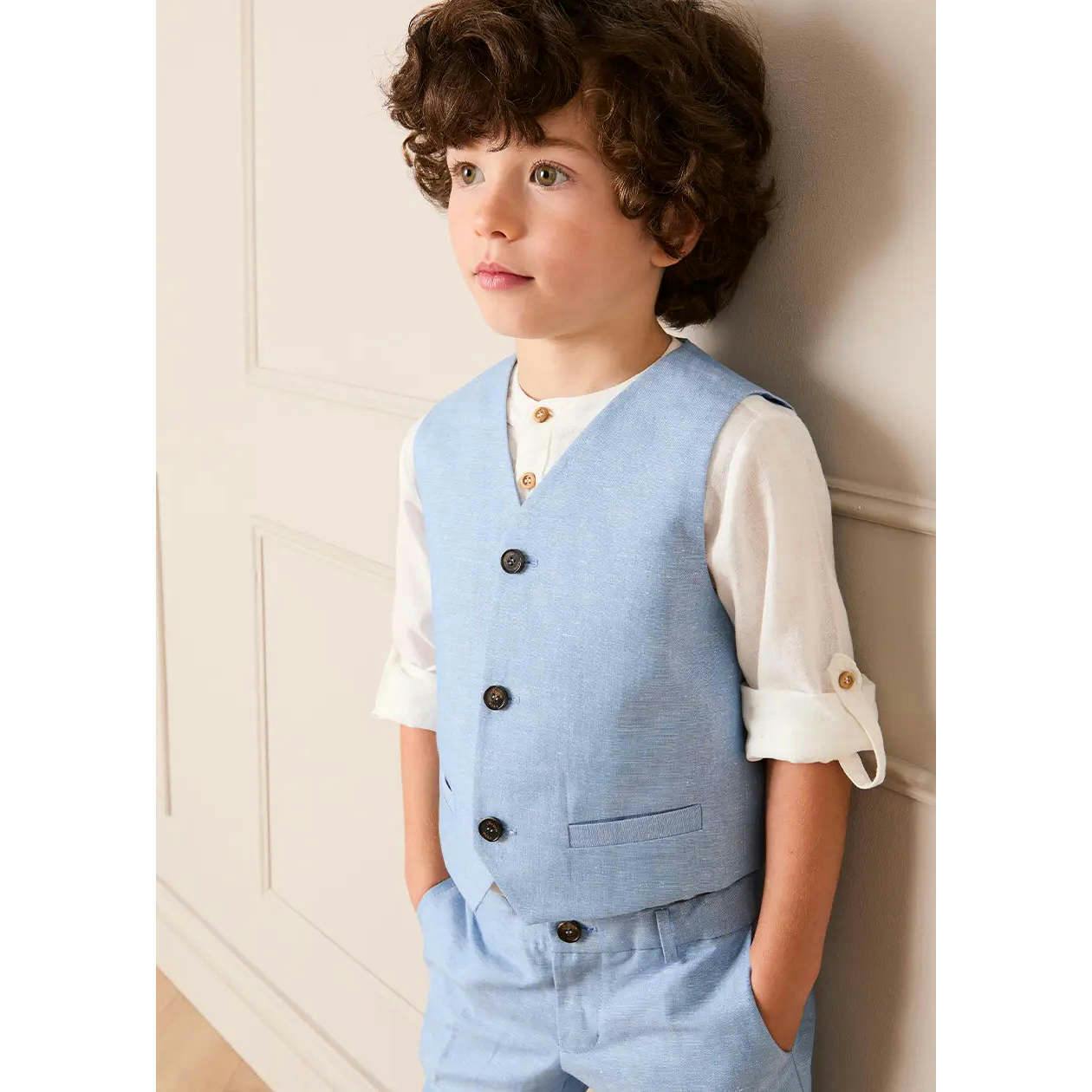 Plain Waistcoat in Sky Blue (4- 10yrs)