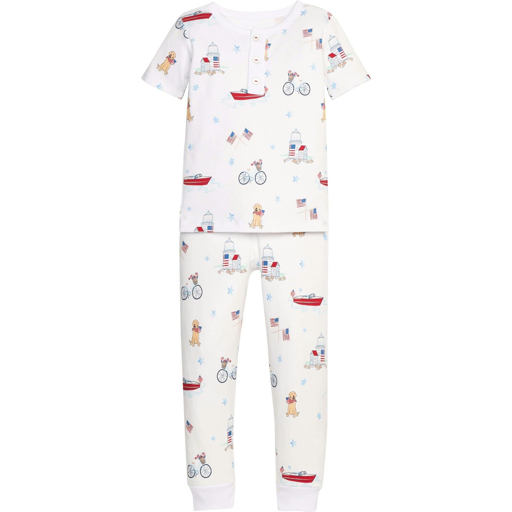 Short Sleeve Printed Jammies - Coastal Summer