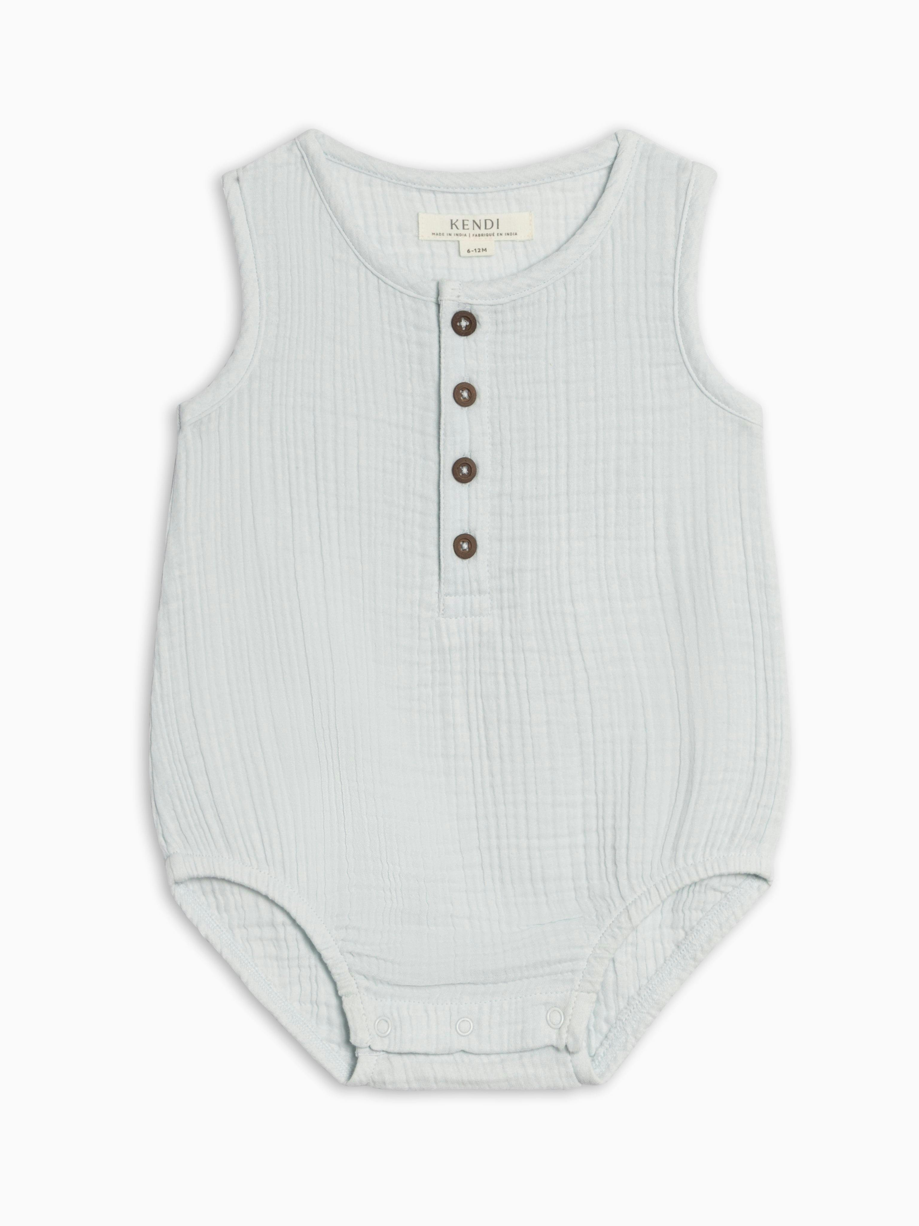 Bowie Muslin Bubble Romper - Powder