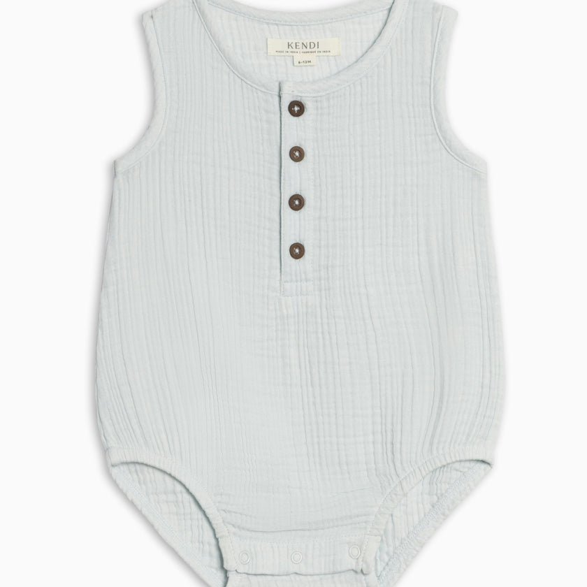 Bowie Muslin Bubble Romper - Powder