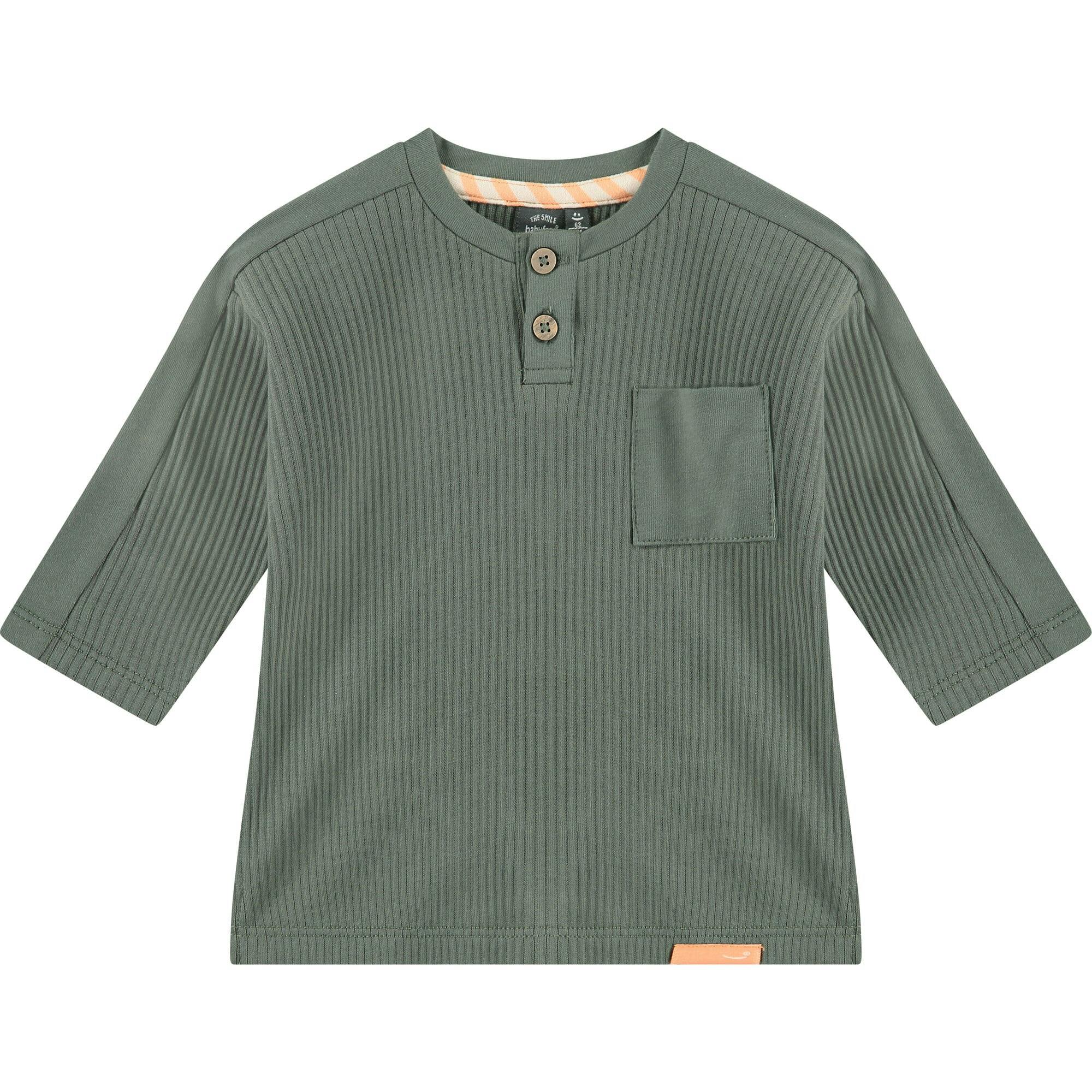 Long Sleeve Ribbed Henley Shirt