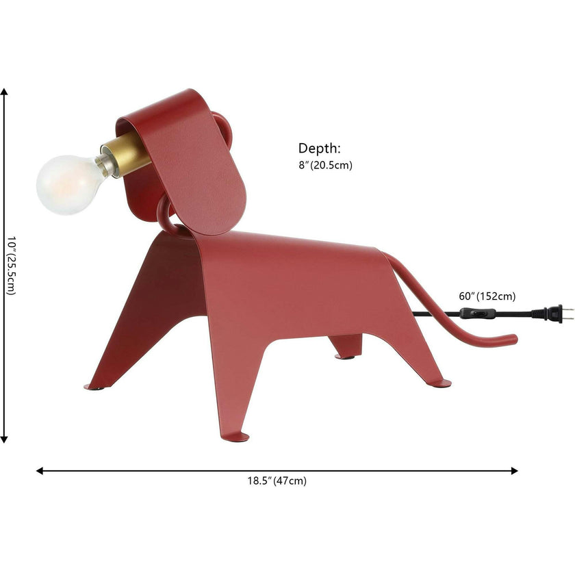 Rover 10" Modern Industrial Iron Canine LED Kids' Lamp