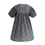 Gray Floral Lace Dress