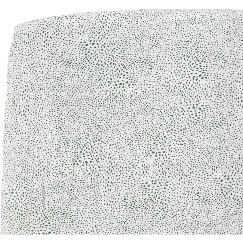 Cotton Muslin Crib Sheet - Green Seed