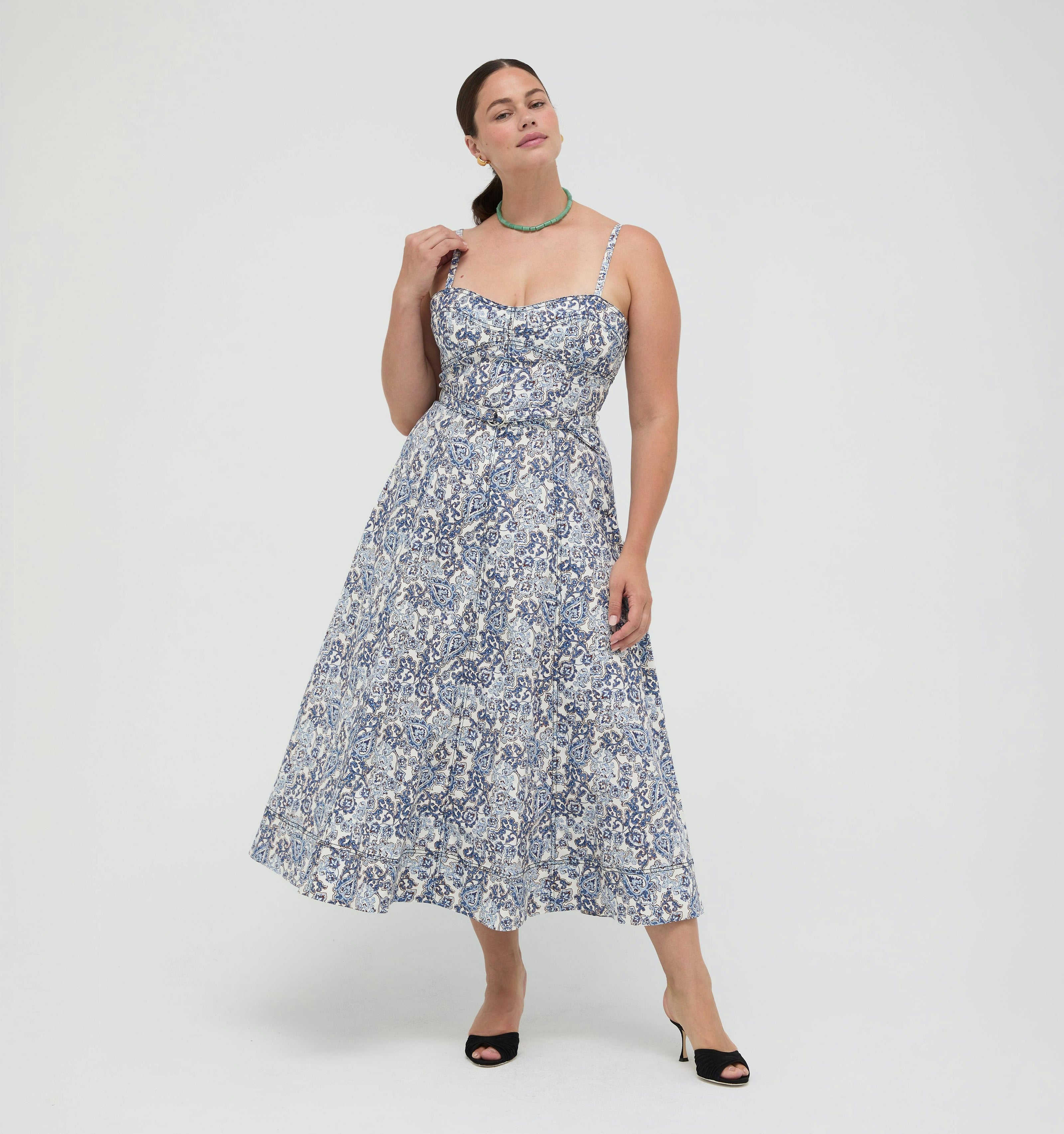 The Fiona Dress -  Chedworth Paisley Blue