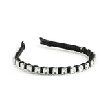 Halo Luxe Crystal Satin Headband - Black