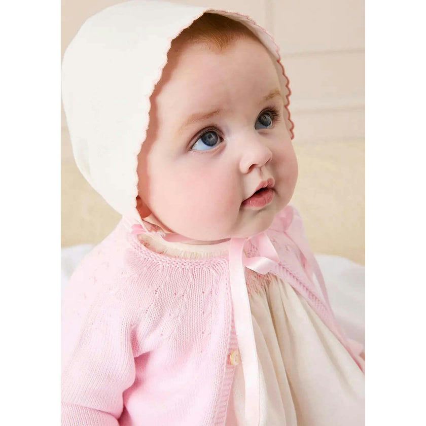 Scallop Edge Embroidered Bonnet in Blue (S-L)