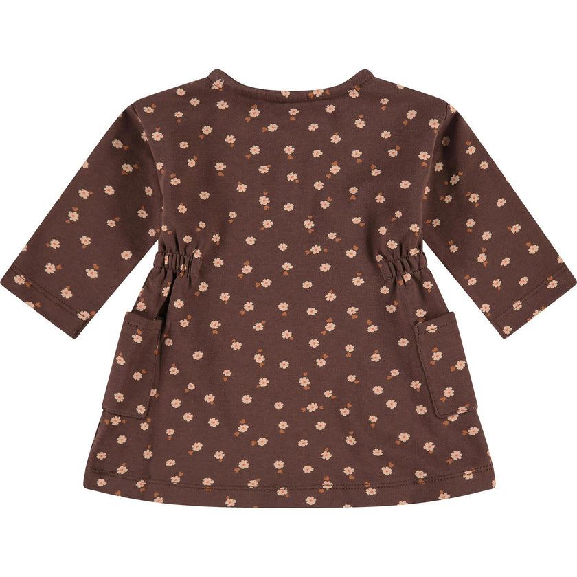 2-Buttoned Neck Long Sleeve A-Line Dress