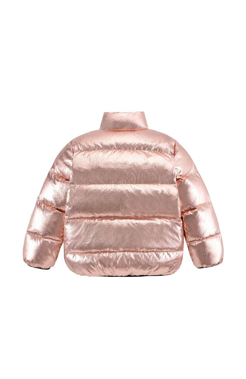 Fallon Metallic Puffer Jacket, Pink