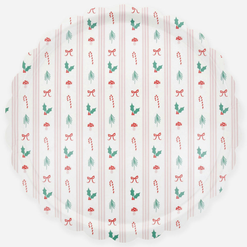 Festive Icon Stripes Large Tray