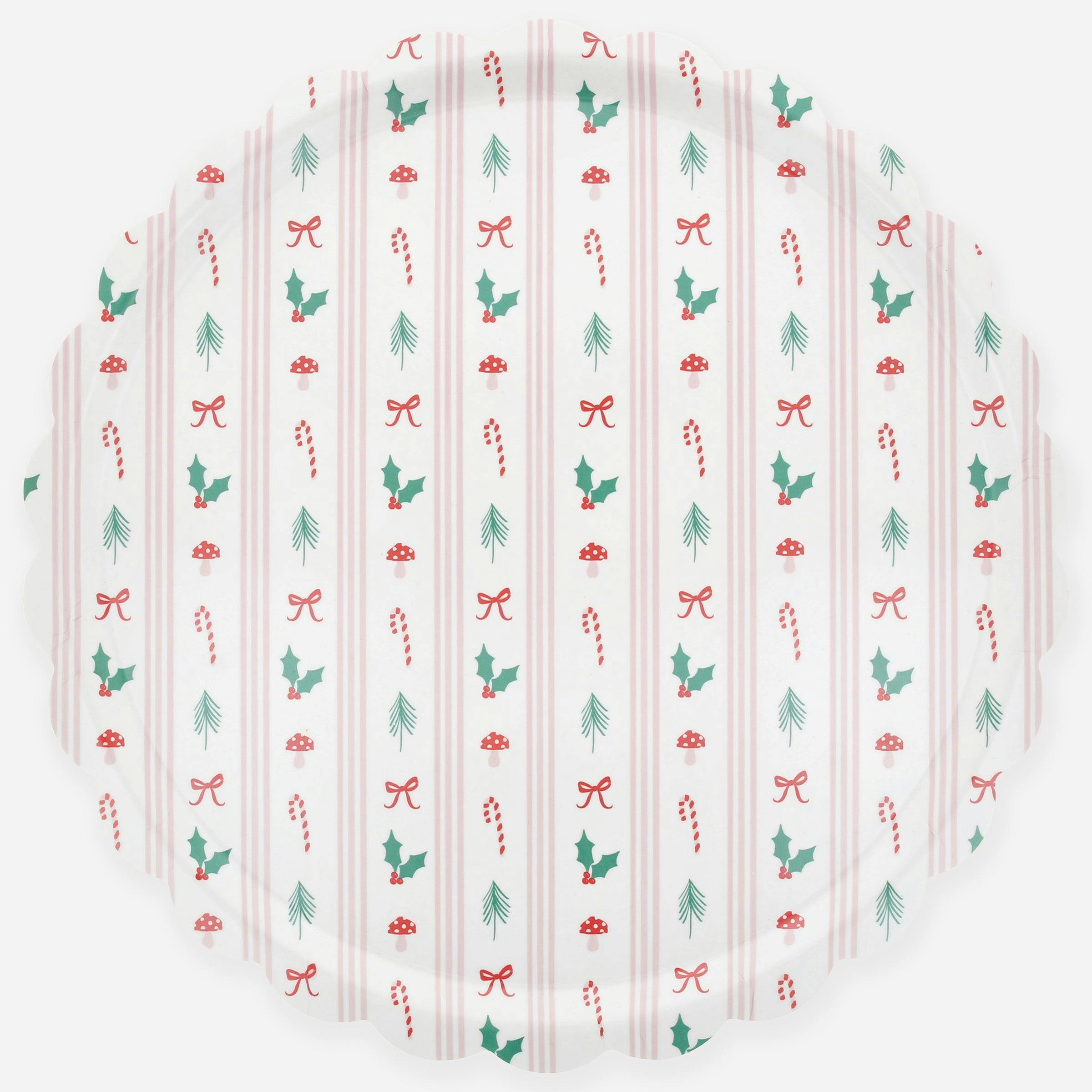 Festive Icon Stripes Large Tray