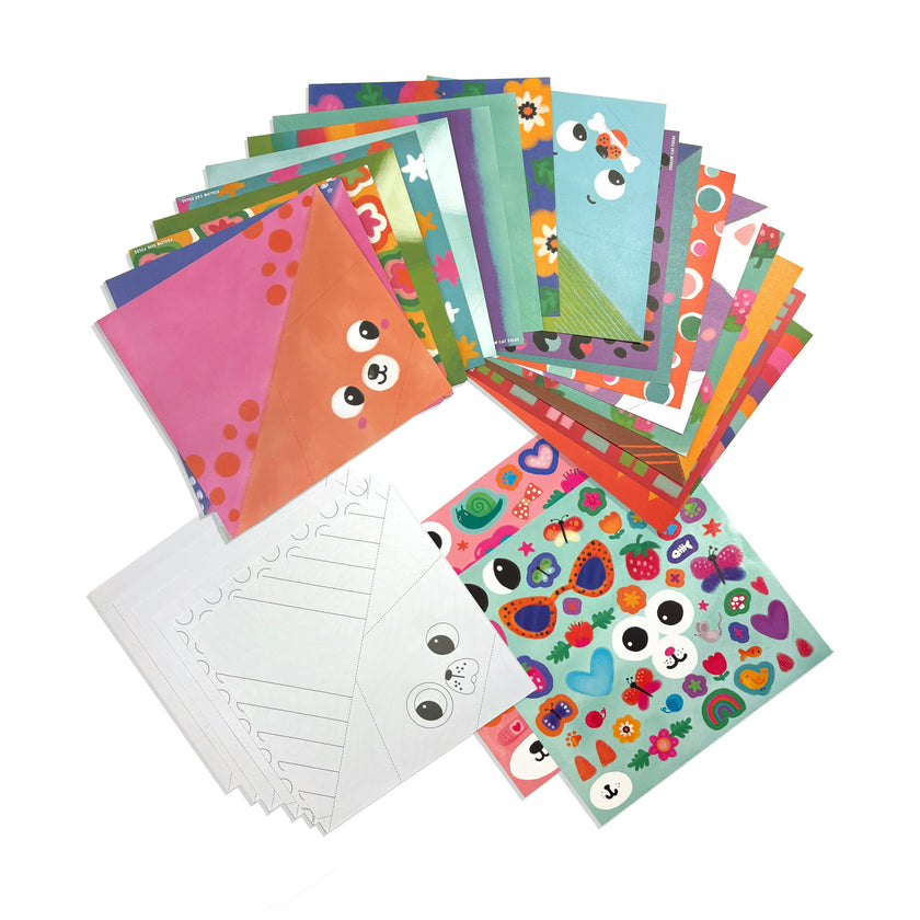 DIY Pet Pals Origami Activity Kit - 24 Designs - 2 Sticker Sheets