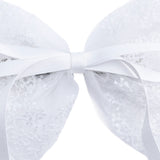 White Layered Tulle & Satin Ribbon Hair Clip