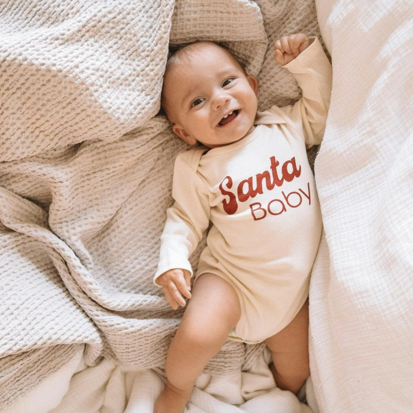 Santa Baby Organic Baby Bodysuit Long Sleeve