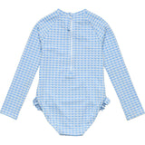 Seaside Gingham Leg Frill Surf Suit