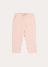 Scallop Edged Pocket Bow Detail Trousers in Baby Pink (18mths-4yrs)