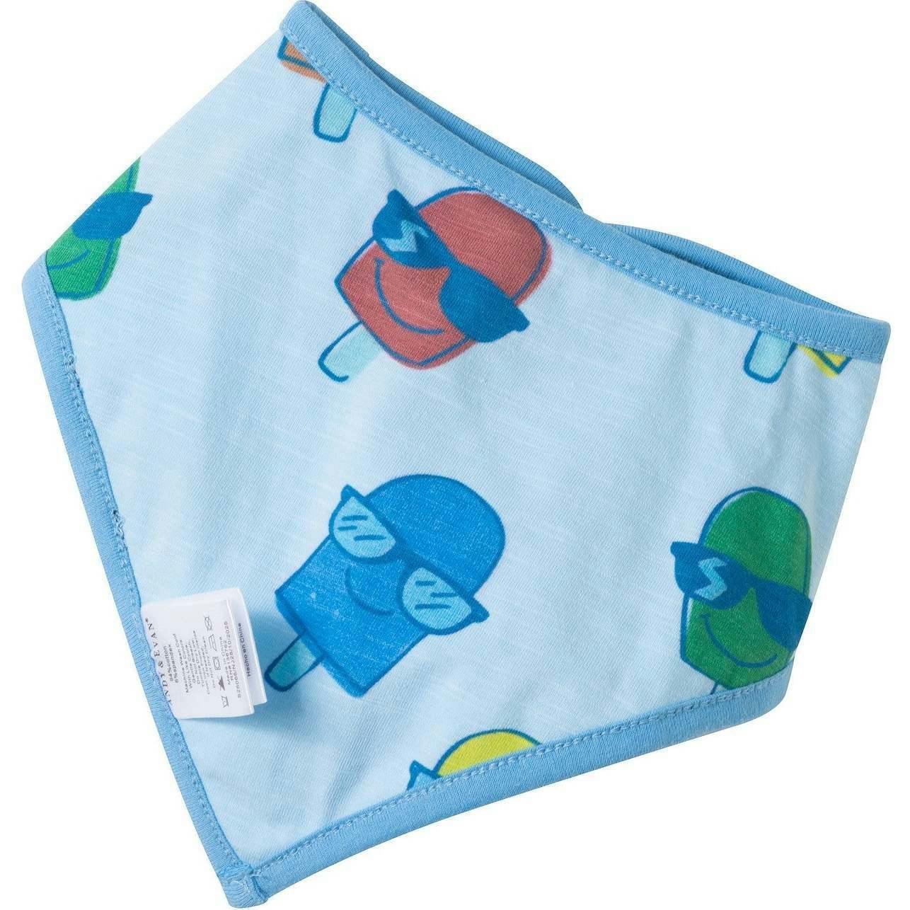 Infant Boys Henley Romper & Bib Set | Blue Ice-Pops