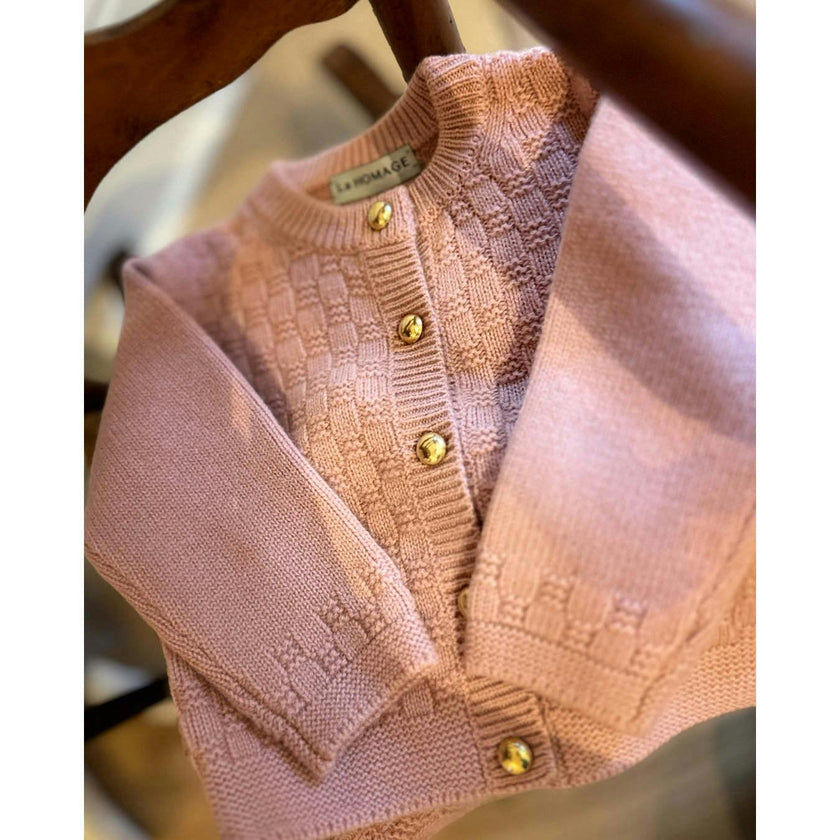 The Aspen Cashmere Baby Cardigan | Rose