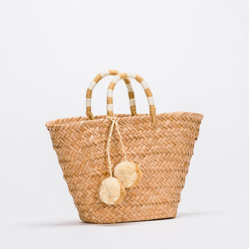 Women's St Tropez Straw Pom Pom Tote Bag