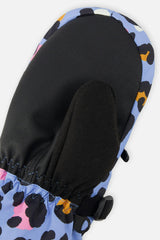 Teknik Winter Mittens Blue Leopard Print